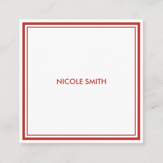 Eenvoudig minimalistisch vierkante visitekaartje (Voorkant)