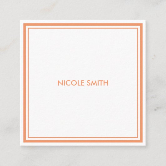Eenvoudig minimalistisch vierkante visitekaartje (Voorkant)