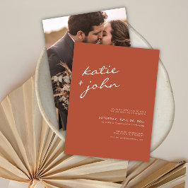 Eenvoudig minimalistisch virtueel huwelijk van Ter Uitnodiging Briefkaart