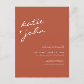 Eenvoudig minimalistisch virtueel huwelijk van Ter Uitnodiging Briefkaart (Voorkant)