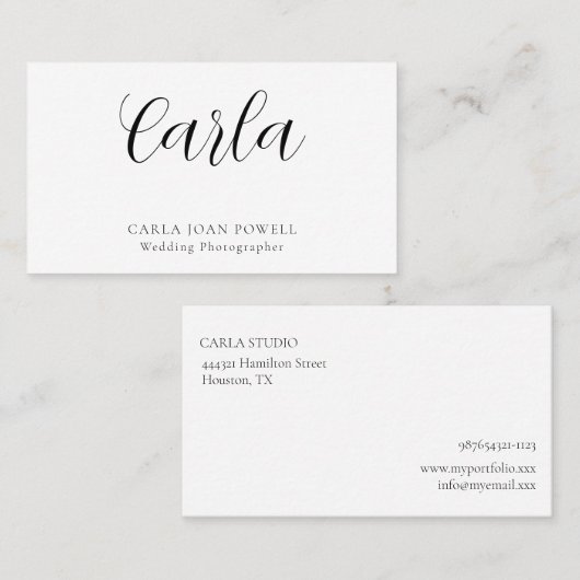 Eenvoudig minimalistisch visitekaartje (Voorkant / Achterkant)