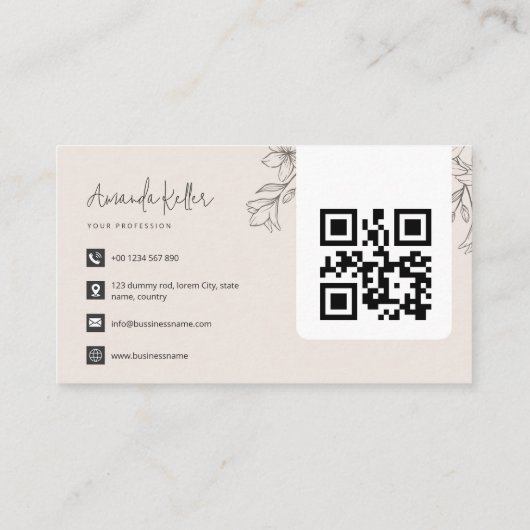 Eenvoudig minimalistisch visitekaartje (Achterkant)