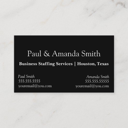 Eenvoudig minimalistisch Visitekaartje met 2 namen (Voorkant)