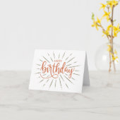 Eenvoudig minimalistisch vogelkoraal en olijfgroen kaart (Gele Bloem)