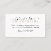 Eenvoudig minimalistisch voor fotografie visitekaartje (Achterkant)