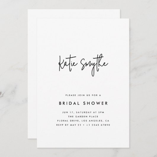 Eenvoudig minimalistisch Vrijgezellenfeest Kaart (Voorkant / Achterkant)