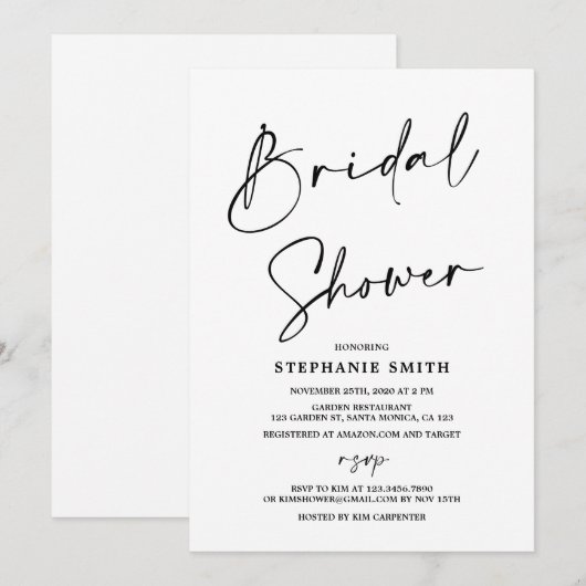 Eenvoudig minimalistisch Vrijgezellenfeest Kaart (Voorkant / Achterkant)