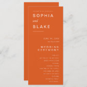 Eenvoudig minimalistisch vuur Sinaasappel bruiloft (Voorkant / Achterkant)