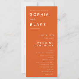 Eenvoudig minimalistisch vuur Sinaasappel bruiloft