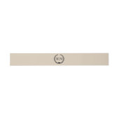 Eenvoudig Minimalistisch Warm Zand Monogram Uitnodigingen Wikkel (Vlak)