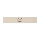 Eenvoudig Minimalistisch Warm Zand Monogram Uitnodigingen Wikkel (Vlak)