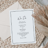 Eenvoudig minimalistisch we doen bruiloft uitnodig kaart