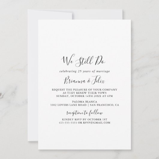 Eenvoudig minimalistisch we doen nog steeds geloft kaart (Voorkant)