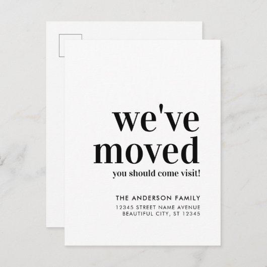 Eenvoudig minimalistisch: we hebben Modern Black M Aankondigingskaart (Voorkant / Achterkant)