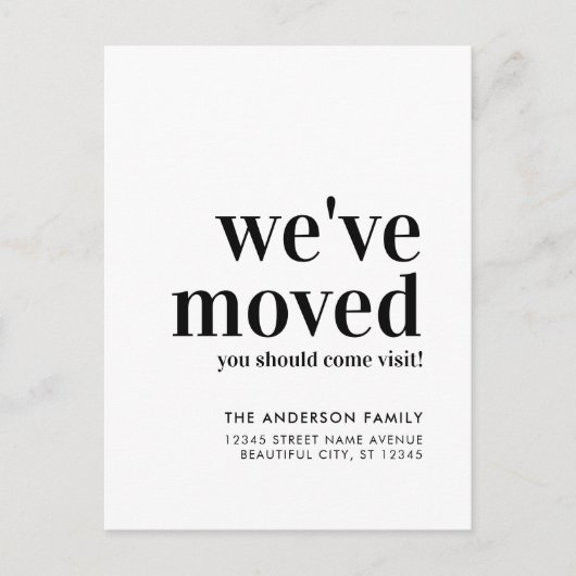 Eenvoudig minimalistisch: we hebben Modern Black M Aankondigingskaart (Voorkant)