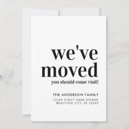 Eenvoudig Minimalistisch We Zijn Verhuisd Modern F Aankondiging