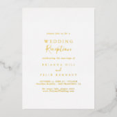 Eenvoudig minimalistisch weddenschap Gold Folie Uitnodiging (Voorkant)