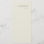 Eenvoudig Minimalistisch Weddenschap Menu (Achterkant)