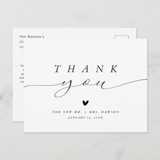 Eenvoudig minimalistisch weddenschap met kalmte briefkaart (Voorkant / Achterkant)