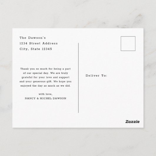 Eenvoudig minimalistisch weddenschap met kalmte briefkaart (Achterkant)