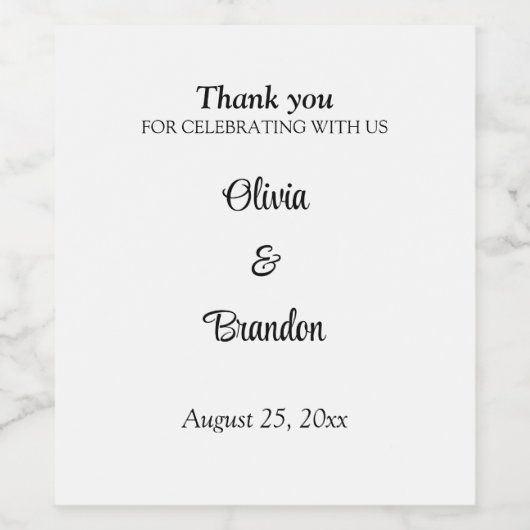 Eenvoudig minimalistisch weddenschap wijn etiket (Enkel label)