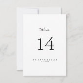 Eenvoudig minimalistisch weddenschapsnummer kaart (Achterkant)