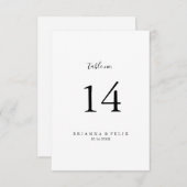 Eenvoudig minimalistisch weddenschapsnummer kaart (Voorkant / Achterkant)