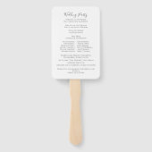 Eenvoudig minimalistisch weddenschapsprogramma handwaaier (Achterkant)