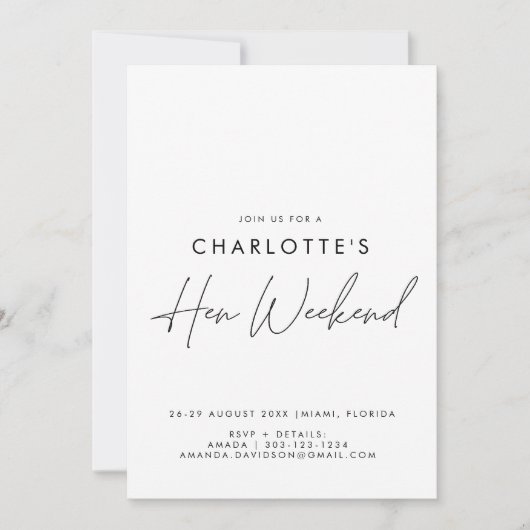 Eenvoudig minimalistisch weekend met rondweg kaart (Voorkant)