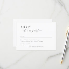 Eenvoudig minimalistisch Wees ons gast Weddenschap RSVP Kaartje