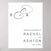 Eenvoudig minimalistisch welkomstteken monogram br poster (Voorkant)