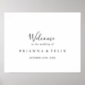 Eenvoudig minimalistisch welkomstteken voor bruilo poster (Voorkant)