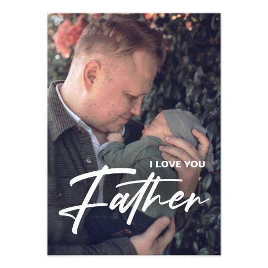 Eenvoudig minimalistisch wenskaart van de vaders F Foto Afdruk (Voorkant)