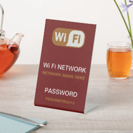 Eenvoudig Minimalistisch Wifi Netwerk Wachtwoord B Reclamebord Met Voetstuk