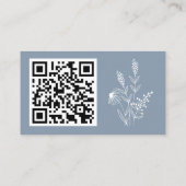 Eenvoudig minimalistisch wild-mosterd blauw huweli informatiekaartje (Achterkant)