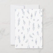 Eenvoudig minimalistisch wild-mosterd Blue Wedding RSVP Kaartje (Achterkant)