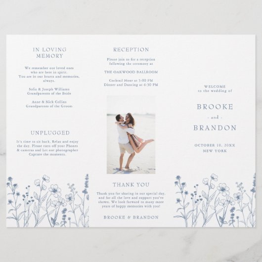 Eenvoudig Minimalistisch Wildflower Boho Wedding P (Voorkant)