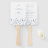 Eenvoudig minimalistisch Wildflower-huwelijksprogr Handwaaier (Voorkant en achterkant)