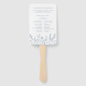 Eenvoudig minimalistisch Wildflower-huwelijksprogr Handwaaier (Achterkant)