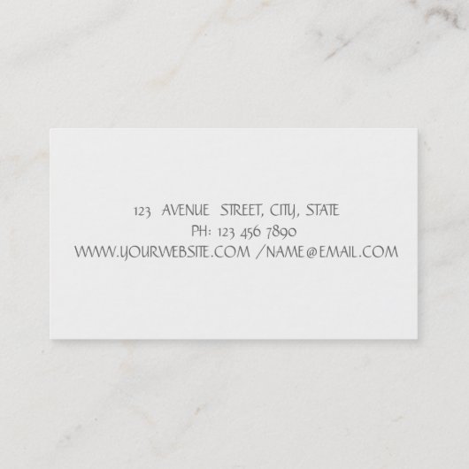 Eenvoudig, minimalistisch, wit, as visitekaartje (Achterkant)