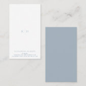 Eenvoudig minimalistisch wit blauw grijs Visitekaa Visitekaartje (Voorkant / Achterkant)