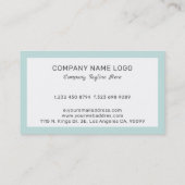 Eenvoudig minimalistisch wit en blauw visitekaartje (Achterkant)