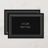 Eenvoudig minimalistisch wit- en zwart cadeaucerti (Voorkant / Achterkant)