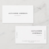 Eenvoudig minimalistisch wit professioneel Visitek Visitekaartje (Voorkant / Achterkant)