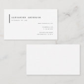 Eenvoudig minimalistisch wit professioneel Visitek Visitekaartje (Voorkant / Achterkant)