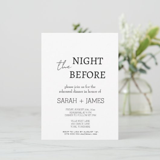 Eenvoudig minimalistisch wit repetitief avondeten kaart (Staand voorkant)