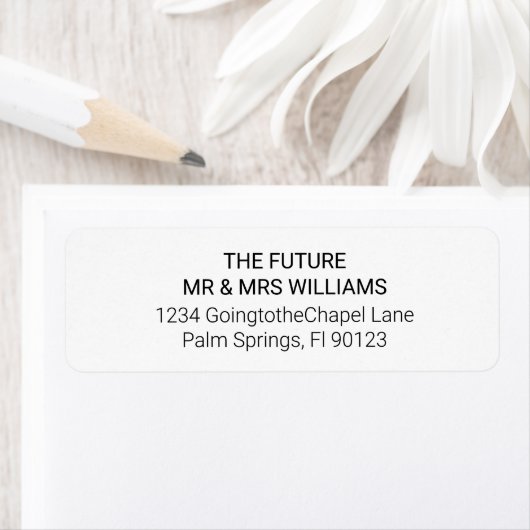 Eenvoudig minimalistisch wit retouradreslabel etiket (Insitu)