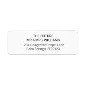 Eenvoudig minimalistisch wit retouradreslabel etiket (Voorkant)