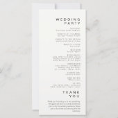Eenvoudig Minimalistisch Wit Trouwprogramma (Achterkant)