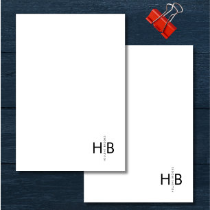 Eenvoudig Minimalistisch Wit & Zwart Initieel Mono Post-it® Notes